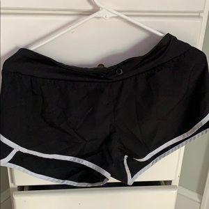 Black and white workout shorts